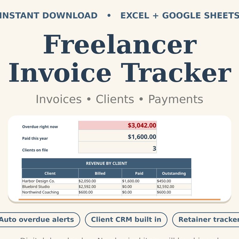 Freelancer Invoice + Client Tracker