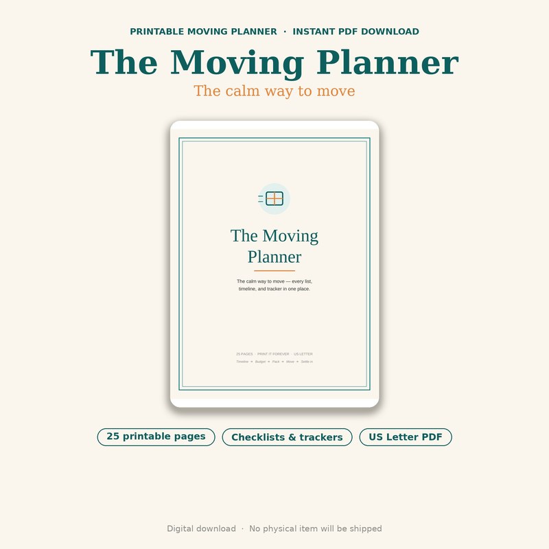 Moving Planner Printable (25-Page Bundle)