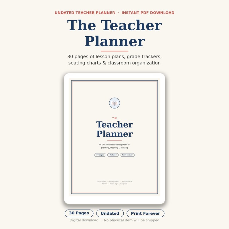 Teacher Planner Printable (Undated)