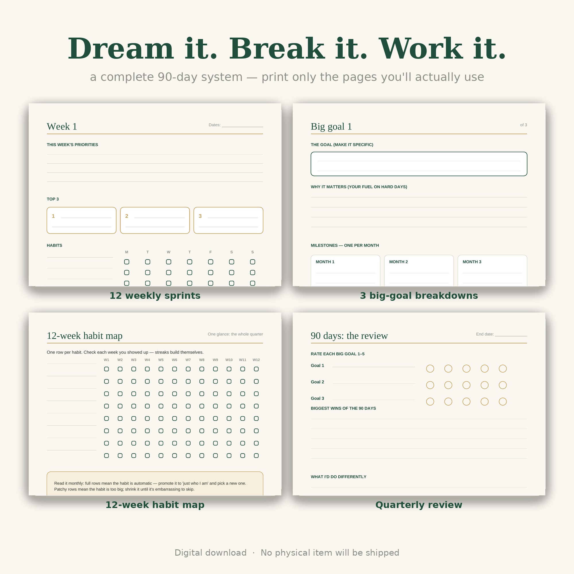 90-Day Goal Planner (Undated Printable) thumbnail 2