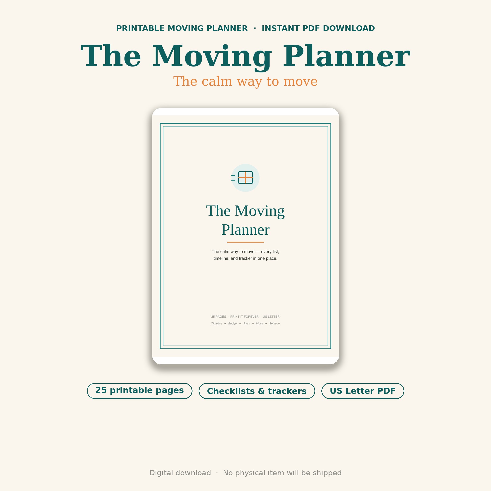 Moving Planner Printable (25-Page Bundle) preview