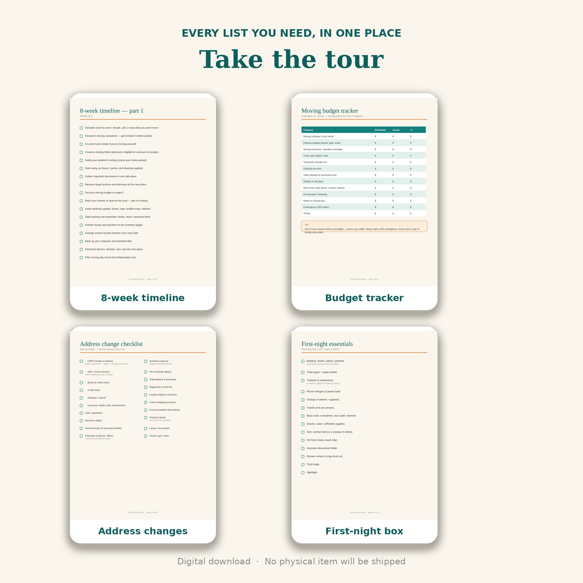 Moving Planner Printable (25-Page Bundle) thumbnail 2