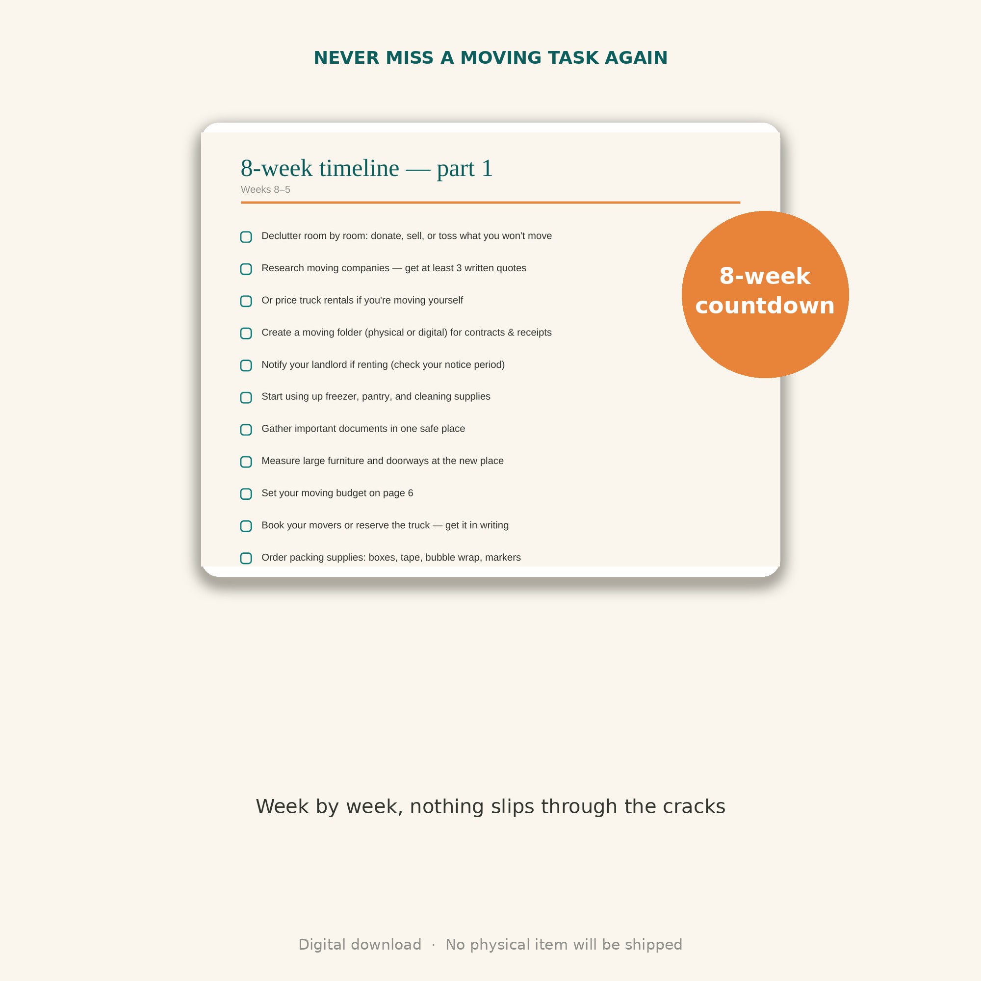 Moving Planner Printable (25-Page Bundle) thumbnail 3