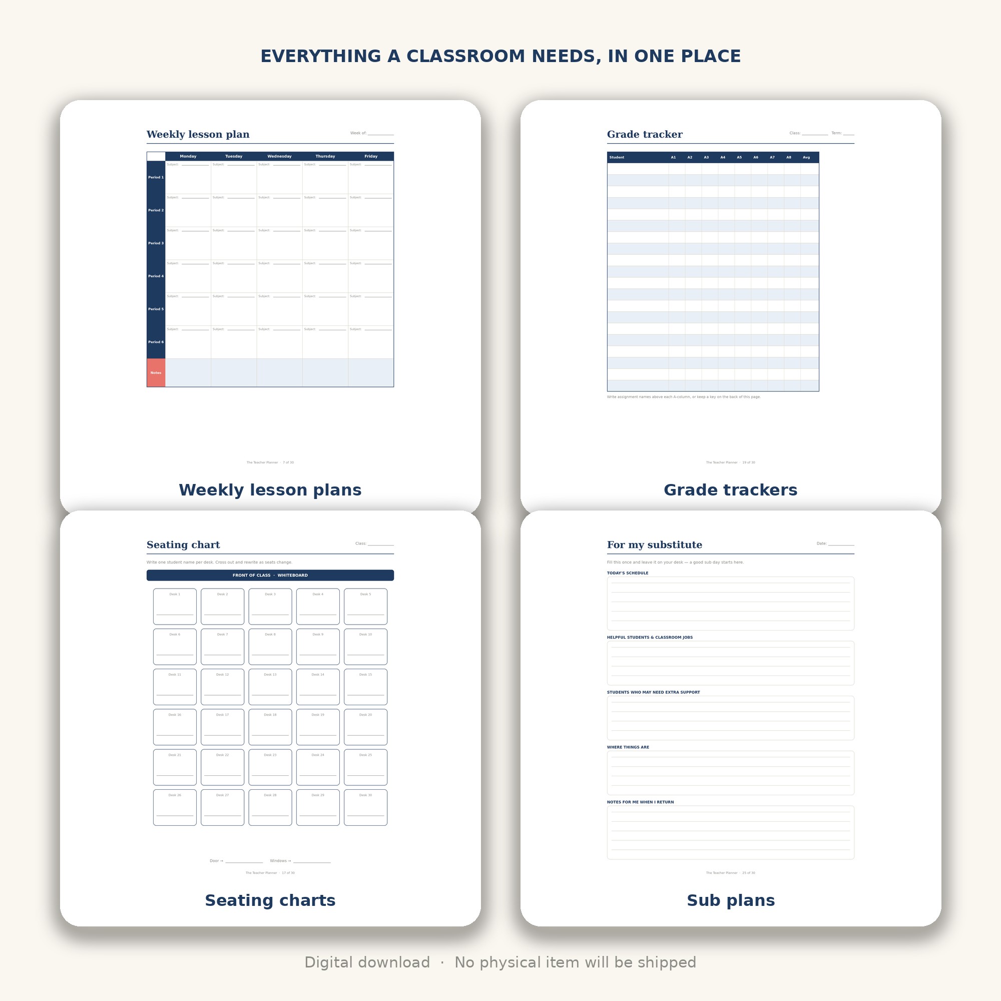 Teacher Planner Printable (Undated) thumbnail 2